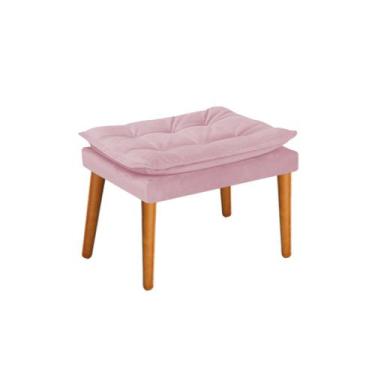Imagem de Puff Banqueta Fenzzi Palito Mel Suede Rosa Bebê - DAMAFFÊ MÓVEIS - DAM