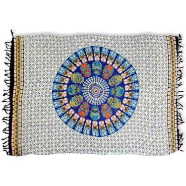 Imagem de Canga de Praia Retangular Viscose Estampa Mandala Mexicana - Sarat Mod