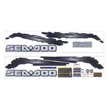 Imagem de Kit Adesivo Faixa Jet Ski Seadoo Gtx 03 Azul Marinho - SPTS