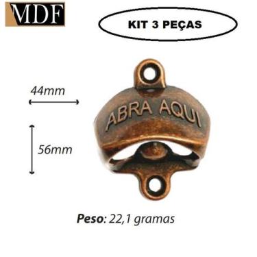 Imagem de Kit 3 Abridor de Garrafa Abra Aqui Acessório Decoração Churrasco - ATA