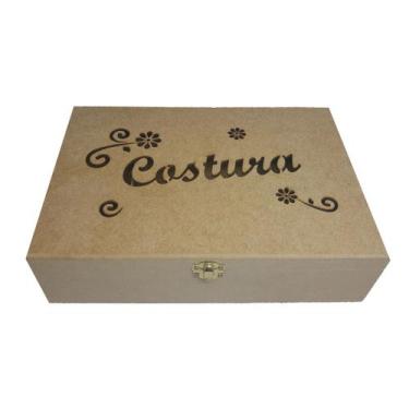 Imagem de Caixa de Costura com 8 Divisorias 7 Apoiador de Linha com Fecho 30x20x