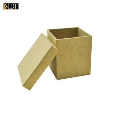 Imagem de Kit 24 Caixa Quadrada Tampa Sapato 8x8x8 Mdf Madeira - ATACADÃO DO ART