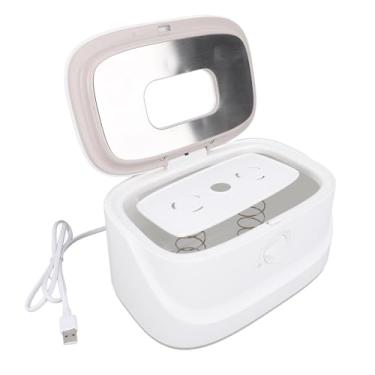 Imagem de Distribuidor de Aquecedor de Lenços Umedecidos, Luz Noturna de 3 Velocidades e Temperatura Ajustável Design Alimentado por USB Aquecedor de Lenços Umedecidos de Grande Capacidade