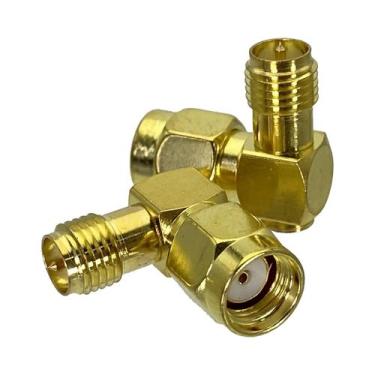 Imagem de SMA RP-SMA Macho Para SMA Fêmea Adaptador Coaxial RF Ângulo Direito 1p