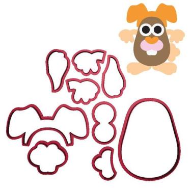 Imagem de Cortador Biscoito Coelho Batatinha Modular - DOCE IMPRESSO, 25cm