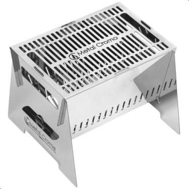 Imagem de Mini Churrasqueira Portátil Desmontável Camping P-Grill.Inox - MetalCr