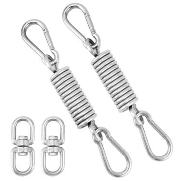 Imagem de QWORK Conjunto de cabides de saco de pancadas de aço inoxidável 304, 2 peças, suporta até 250 kg com gancho giratório de 360°, versatilidade interna e externa, alta estabilidade e resistência à