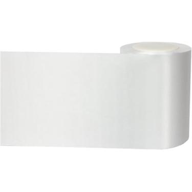 Imagem de Fita de cetim branca de 10 x 61 m, fitas de tecido sólido, fita de cerimônia de corte de face única para decoração de casamento, faixa de cadeira, mesas de jantar, artesanato para embrulho de presente