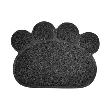 Imagem de WeiLaiKeQi Esteira das caixas de areia do gato, esteira de alimentação do gato do animal de estimação, almofada multifuncional da bacia de alimentação, esteira, Preto