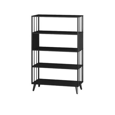 Imagem de LICONG-2019 Suporte para livros, estante de ferro simples, prateleira de armazenamento multicamadas do chão ao teto, estante de escritório na sala de estar e no quarto, estante de livros no chão (100