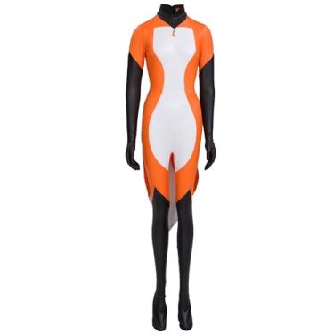 Imagem de Micotaku Miraculous Fantasia feminina oficialmente licenciada Rena Rouge Cosplay com cauda de raposa Coattail, Laranja, G