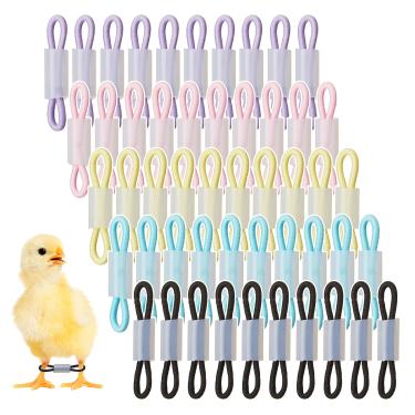 Imagem de 50 peças de pulseira de perna para bebês pintinhos, tornozeleira ajustável para perna de frango e aves, para recém-nascidos, pernas, codornas, patos, aves de 1 a 3 dias recém-chocados