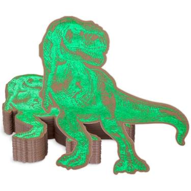 Imagem de DYLIVeS Guardanapos de festa de dinossauro, guardanapos de coquetel de dinossauro verde folhado, guardanapos de papel kraft descartáveis para jantar, almoço, artigos de festa de aniversário,