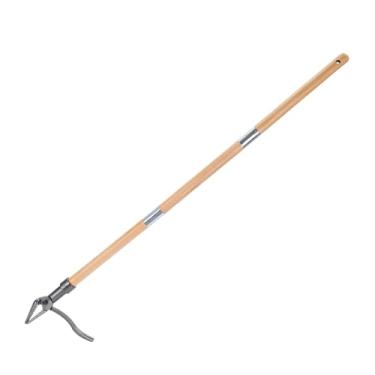 Imagem de Extrator de ervas daninhas com alça de madeira ferramenta de remoção ao ar livre levante-se capinador 4 garra cabeça para quintal bonsai quintal