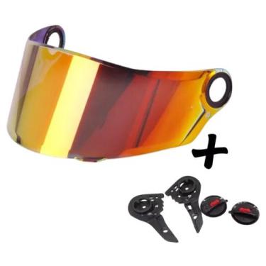 Imagem de Viseira capacete ls2 ff358 fw3 revo vermelha dourada +reparo - Kit