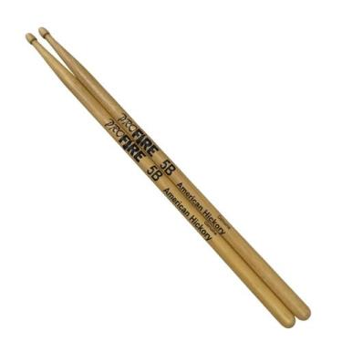 Imagem de Baqueta Pro Fire 5B Hickory Ponta Madeira Natural - Spanking