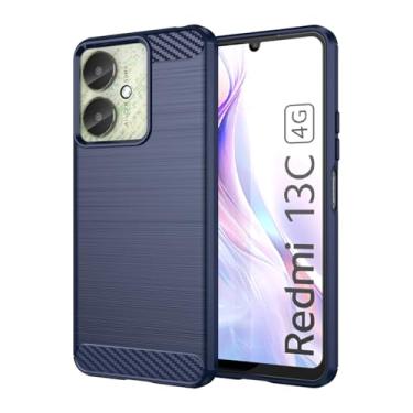Imagem de GTBDEKI Capa para Redmi 13C 4G, capa para Redmi 13C 5G/Poco C65/Poco M6 5G/Redmi 13R 5G, capa traseira de silicone fino à prova de choque de fibra de carbono resistente TPU macio para Xiaomi Redmi 13C