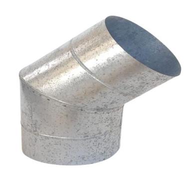 Imagem de Curva 45 Para Chaminé Duto 9 Polegadas Galvanizada - INOX LAURINDOS, 9