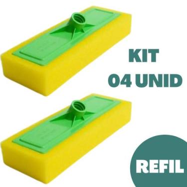 Imagem de Kit 4 Rodo Passa Cera Piso Taco Esponja Macia S/ Cabo - MOP, 04 Unidad