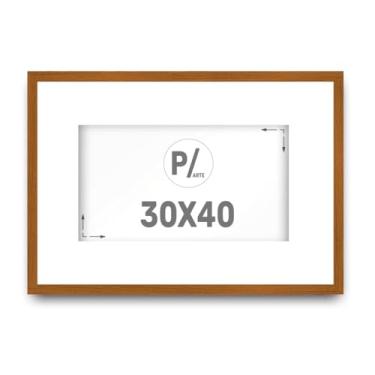 Imagem de Moldura para Arte 30x40 cm com Paspatur Pôster Arte com Proteção Petg (Freijó)