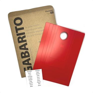 Imagem de Printable - Kit de Gabaritos/Moldes para Dobrar Roupas Vermelho (5 Moldes)