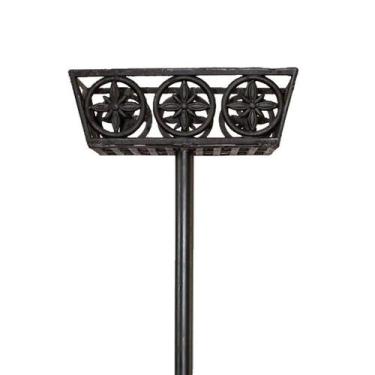 Imagem de Lixeira de Rua Com Pé Colonial em Ferro Fundido 58x42x20cm - FUNDIÇÃO 