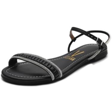 Imagem de Rasteira Vizzano Tira Strass Florença Feminina - Preto - 35