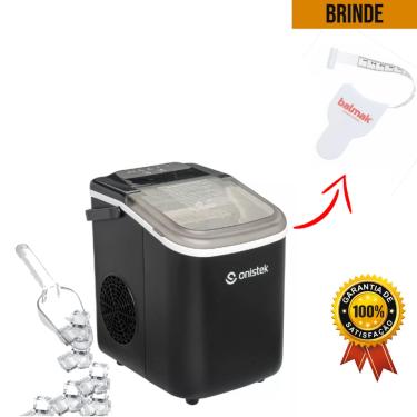 Imagem de Maquina De Gelo Em Cubos Portatil 12kg 1,3l Preto 220v + Fita Metrica