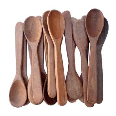 Imagem de Kit 6 á 24 Colheres de pau reforçada para arroz 23cm pequena colher de pau em madeira maciça (24)