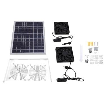 Imagem de Ventilador Solar de 4,72 Polegadas, Kit de Ventilador de Admissão de Escapamento Solar, Ventiladores Duplos de Impermeabilização para Resfriamento de Ventilação para Estufa,