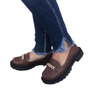 Imagem de Mocassim Feminino Tratorado Com Corrente - Jessica Paola Calçados, Cap