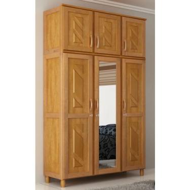 Imagem de Guarda-Roupa Solteiro Cavazotto 1059 6 Portas Espelho - Mel