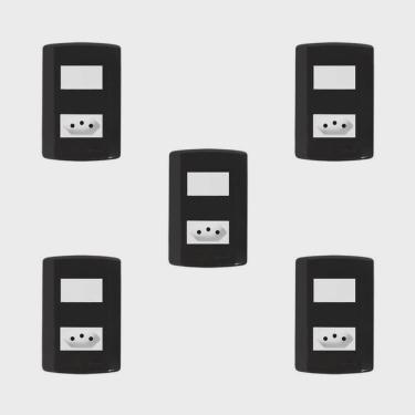 Imagem de Conjunto de 5 Interruptores de 1 Tecla Simples e Tomada 2p + t 20A, Modular, com Placa 4x2 e Suporte