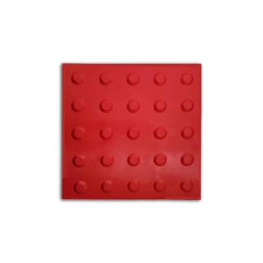 Imagem de Piso Tátil 10Pçs Borracha Pvc 25X25 Alerta Vermelho