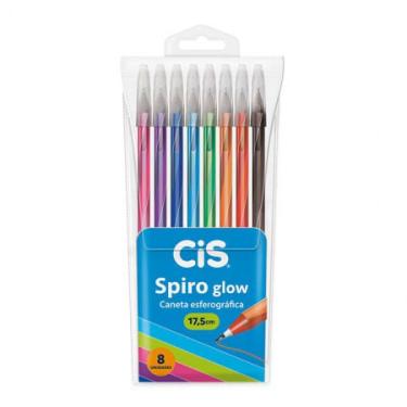 Imagem de Caneta Esferográfica 0.7mm Spiro Glow - Estojo 8 unidades - Cis