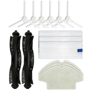 Imagem de HUAYUWA Kit de acessórios de aspirador de pó compatível com Rowenta X-plorer Series 75 RG7687, peças de substituição de aspirador de pó robô (não para X-plorer 75S/S75) (2 escovas principais + 6