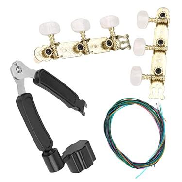 Imagem de Kit de substituição de cordas de guitarra, conjunto de enrolador de cordas 3 em 1 - Anti- com corda de guitarra para reparo de guitarras