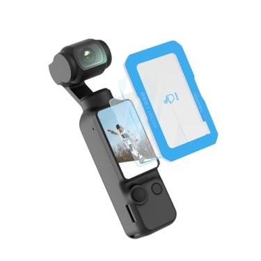 Imagem de BRDRC Protetor de tela Pocket 3 [com kit de alinhamento automático] [2 unidades] Película protetora de tela de vidro temperado para DJI Osmo Pocket 3 Creator Combo acessórios, Ultra HD, dureza 9H,