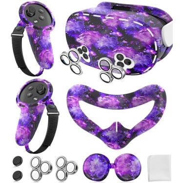 Imagem de MS.CLEO Conjunto De Capa Silicone Compatível Com Acessórios Meta/Oculus Quest 3S, Para O Rosto, Controle, Protetor Lente Câmera, Vr Shell, Protetora Lente, Não 3