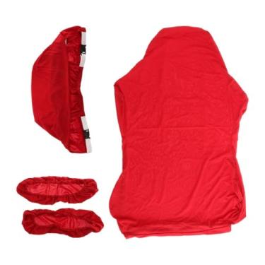 Imagem de Ioensy Tampas de cadeira de jogos, lavable de spandex com capas de apoio de braço/tampa traseira/assento, deslizamentos de cadeira de computador alongados, Vermelho