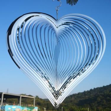 Imagem de Generic Presentes De Coração Para Mulheres, Mães E Avós, Cata-Vento Aço Inoxidável, Decoração Jardim Ao Ar Livre, Cata-Ventos Pendurados Varanda, Pátio, Enfeites Arte Quintal - Presente Aniversário