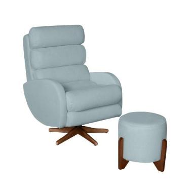 Imagem de Poltrona Amamentação Maitê Premium Com Balanço Puff Redondo - Bebê Com