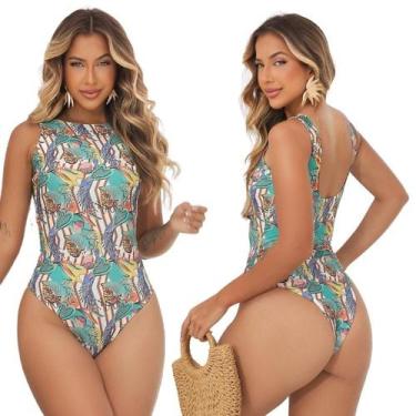 Imagem de Body Maiô Com Bojo Estampado Praia Natação Piscina oferta - Luptons Je