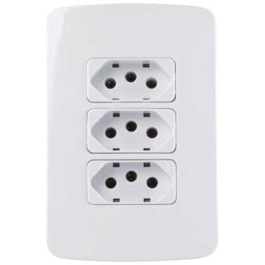 Imagem de Tomada Tripla Placa 3 Módulos 20A 2P+T Margirius Linha B3