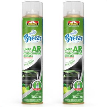 Imagem de Kit 2 Limpa Ar Condicionado Carro Breeze Lima Limão Proauto 300ml