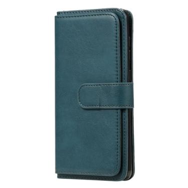 Imagem de HJZSZX Para Samsung A23 (4G 5G) Bolsa de couro de luxo com flip, capa para telefone, carteira, porta-cartão (para Samsung A23 (4G 5G)/verde)