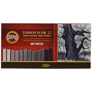 Imagem de Giz Pastel Seco Carre Toison D Or Koh-I-Noor Tons de Cinza