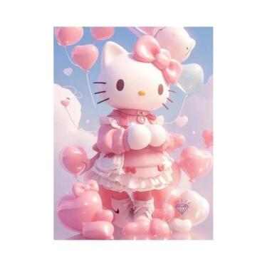 Imagem de Olá Kitty Arco-Íris Balões Nuvens Conjunto De Pintura Diamante MINISO 