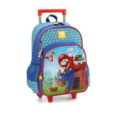 Imagem de Mochila Escolar Rodinha Infantil Super Mario Bros - Luxcel