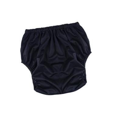 Imagem de harayaa Fralda de pano para adultos, fraldas-calças, laváveis, elásticas, macias para idosos, Black S